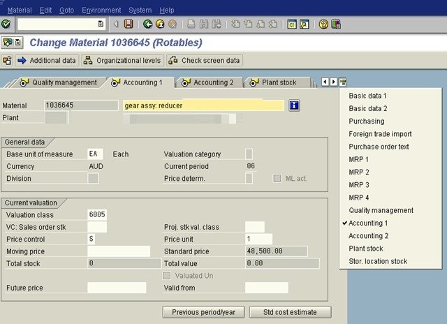 Random screen from an Asset Management System