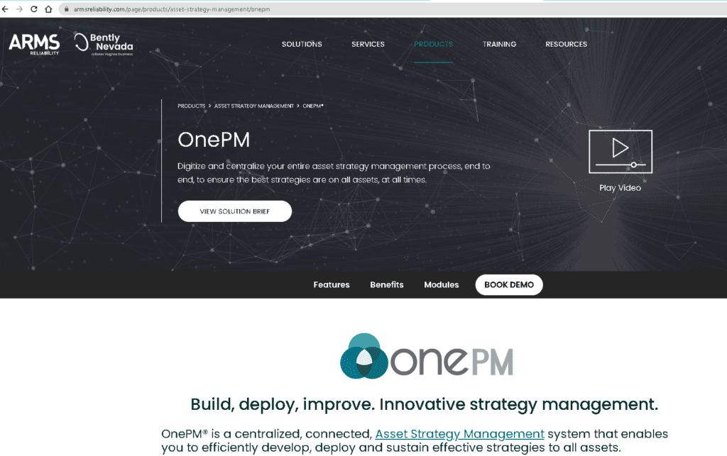 ARMS Reliability OnePM Maintenance Strategy Development Software