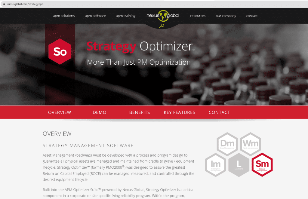 Nexus Global Maintenance Strategy Development Software